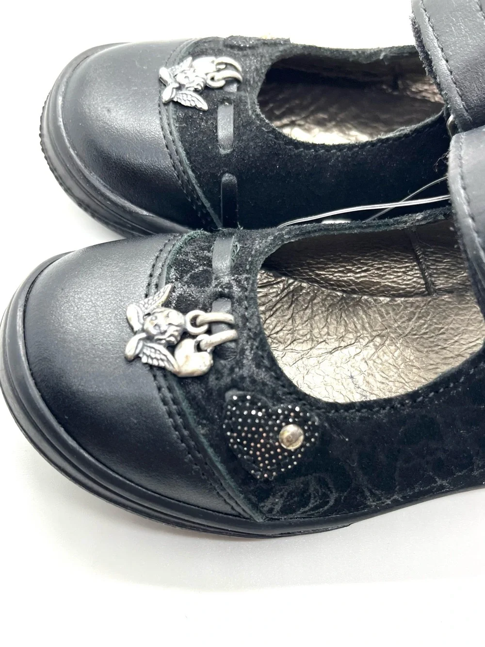 Toddler girls black leather maryjane from France US 8 NWT